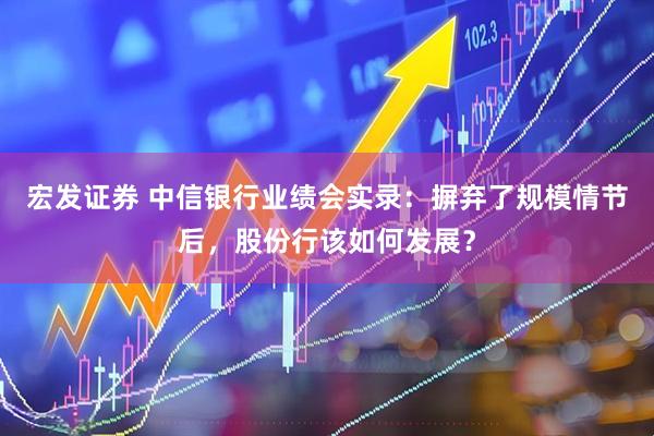 宏发证券 中信银行业绩会实录：摒弃了规模情节后，股份行该如何发展？